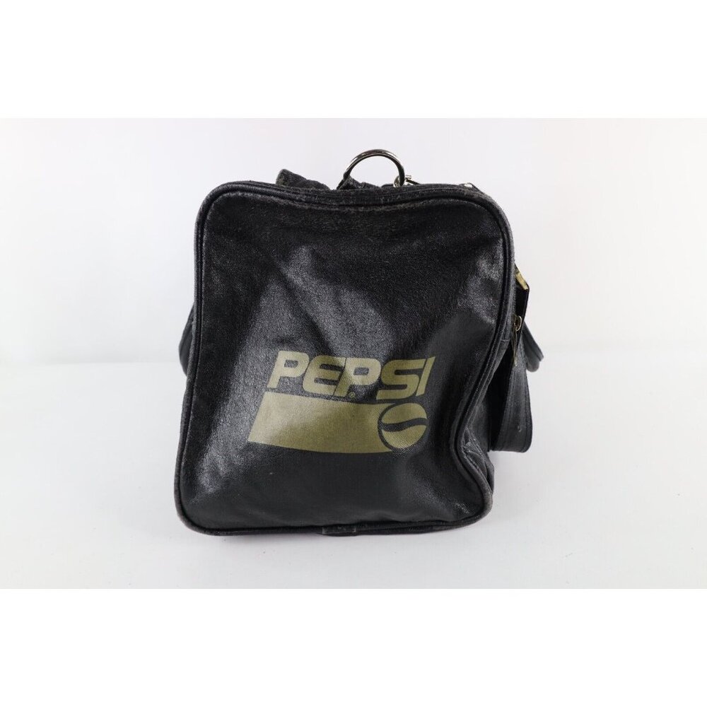 Vtg 90s Pepsi Okanagan University College Golf Tournament Leather Bag Thrashed